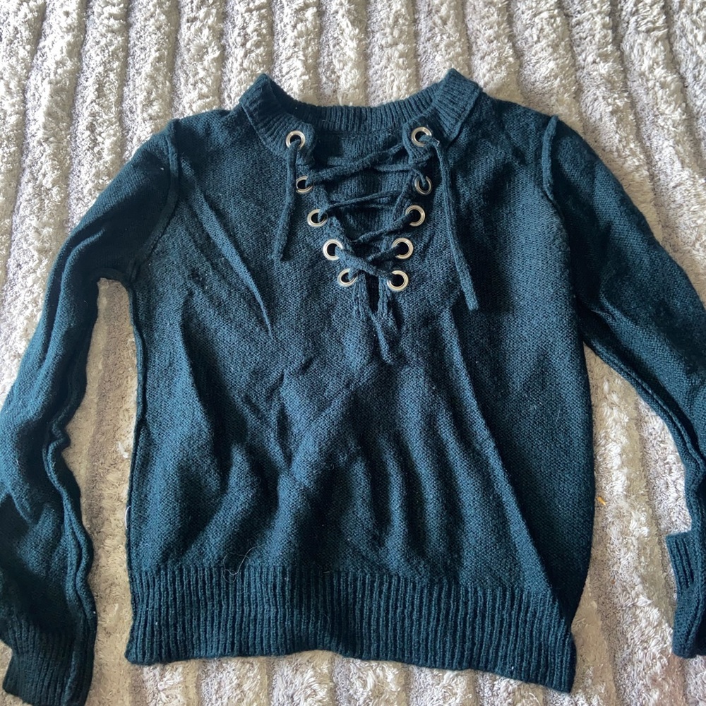 Small lace up sweater
